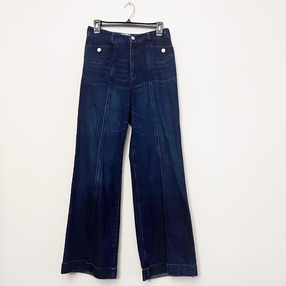 Sam Edelman Dark Indigo Wide Leg Jeans